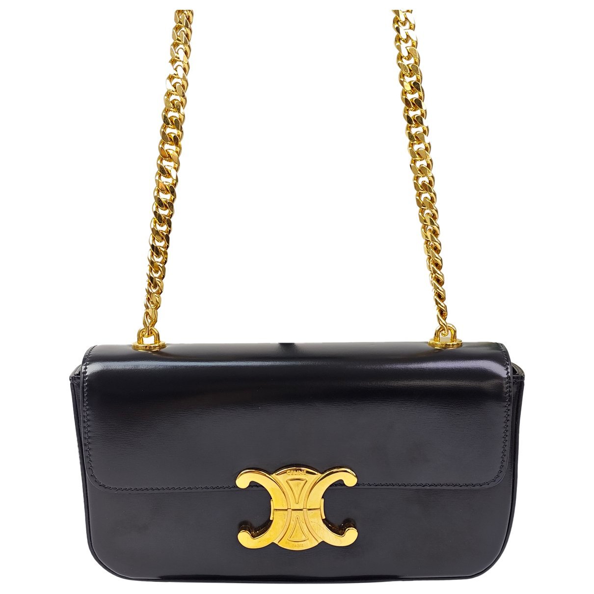 Triomphe chain leather handbag