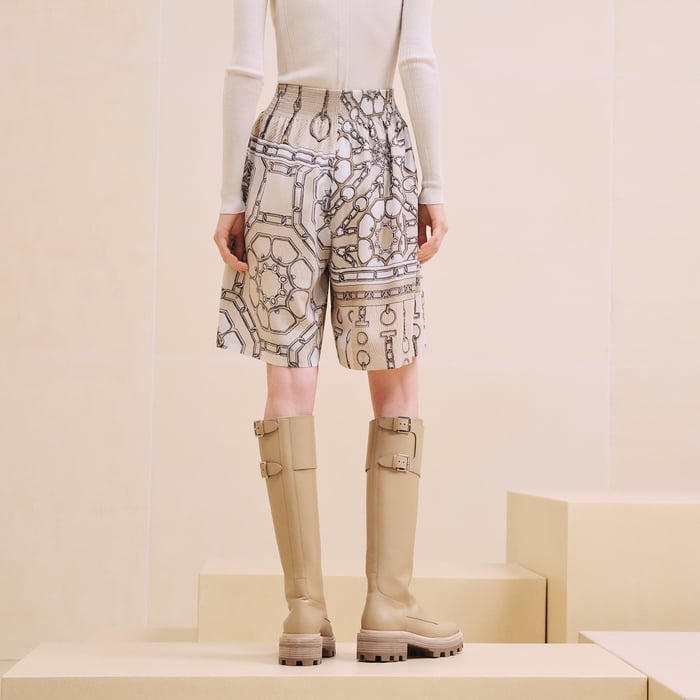 Beige Glaise "Effet Kaleidoscope" Shorts