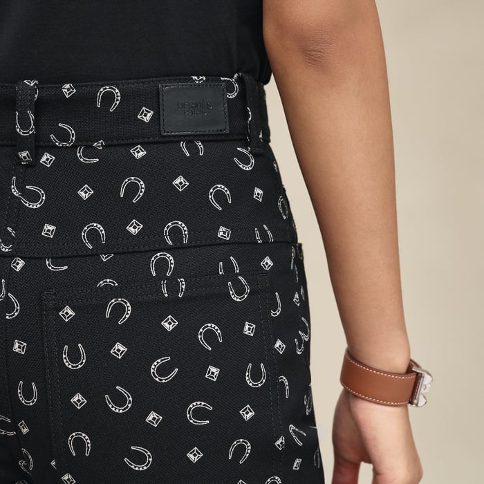 Noir "Porte-bonheur Bandana" Straight Leg Pants
