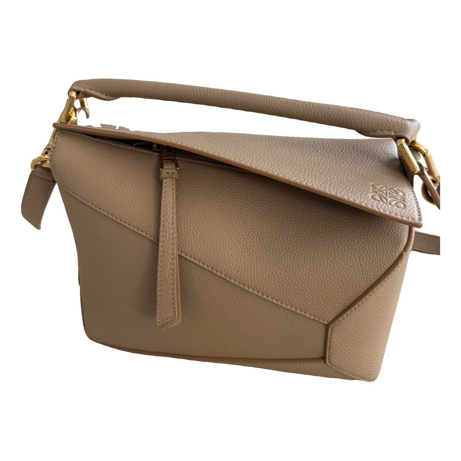 Puzzle leather handbag