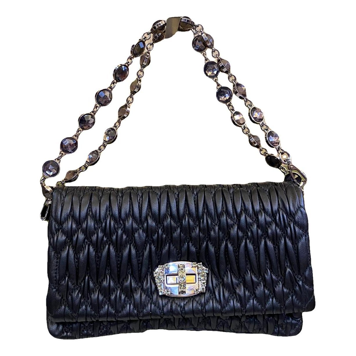 Miu Crystal leather handbag