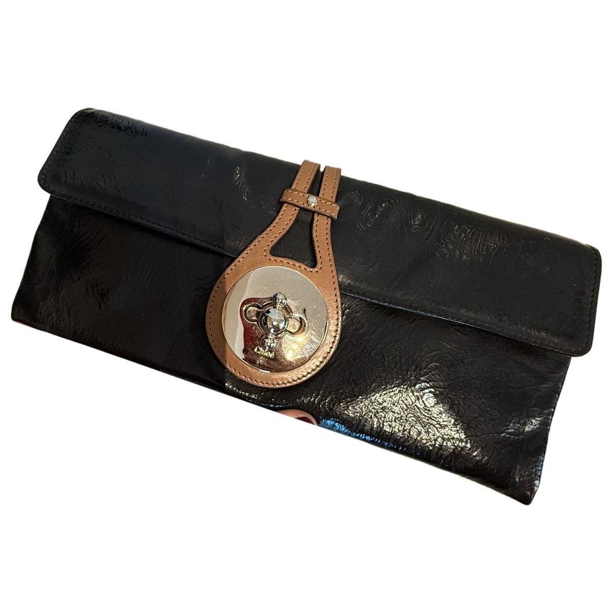 Leather clutch bag