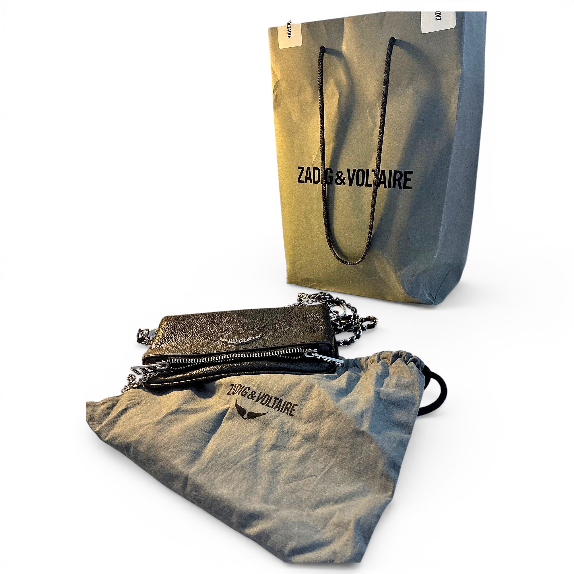 Rock leather clutch bag