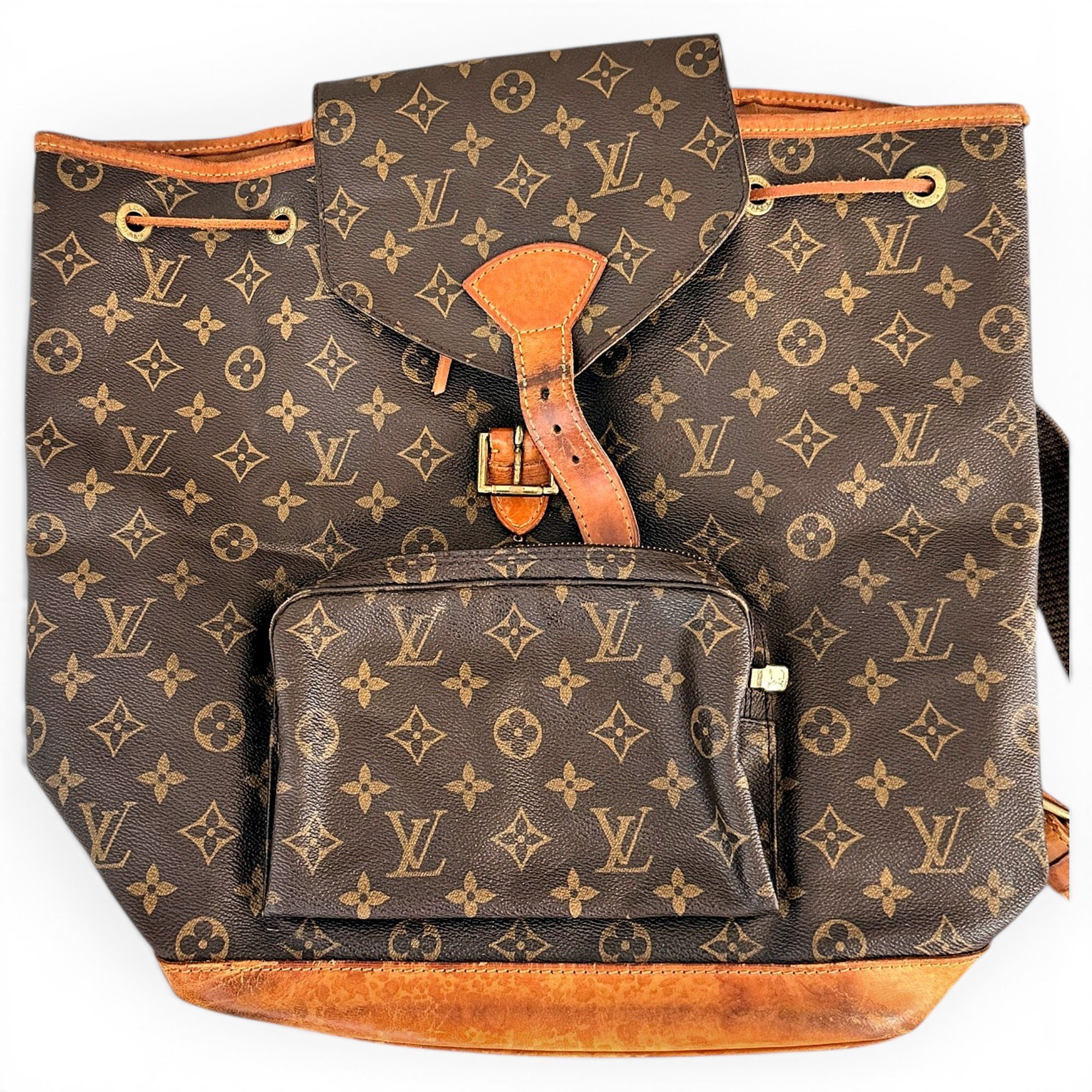 Montsouris Vintage leather backpack