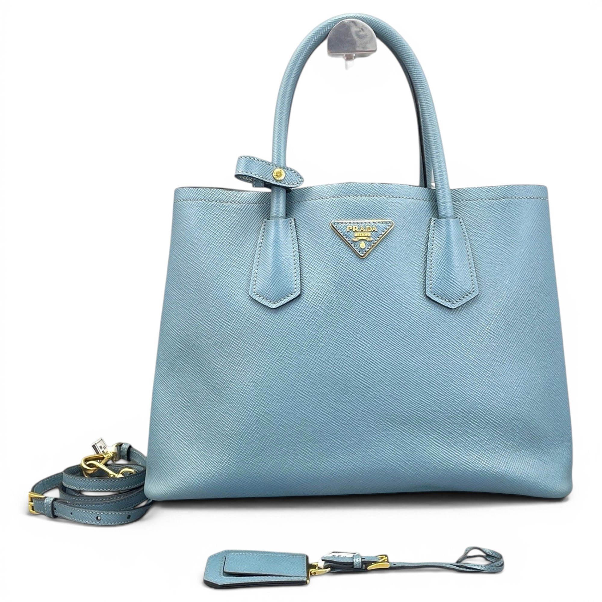 Double leather handbag