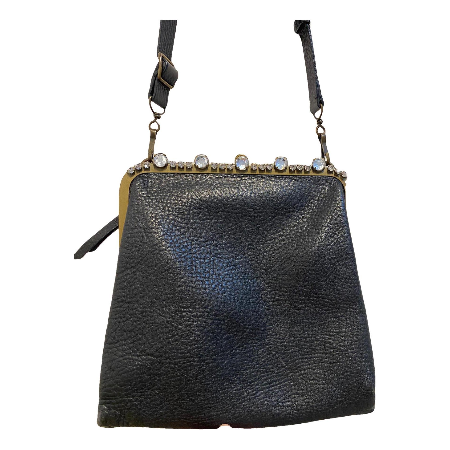 Miu Crystal leather handbag