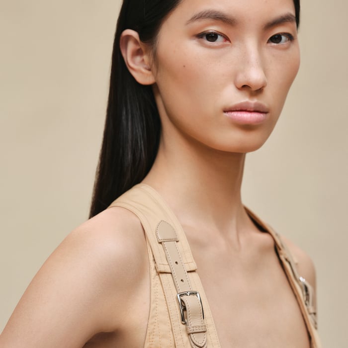 Beige Cajou Overalls Pants