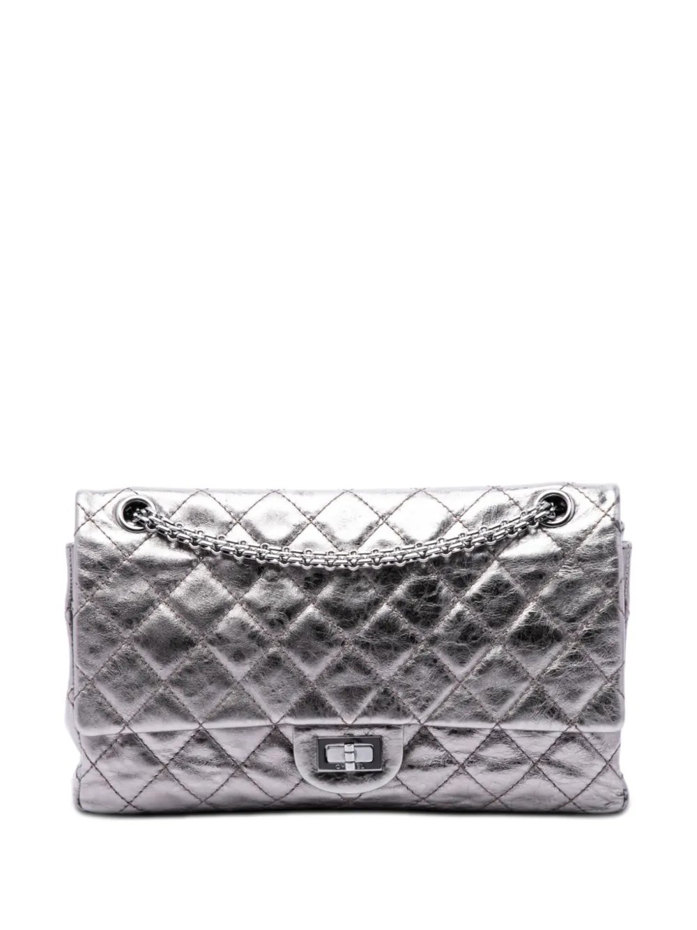 2006-2008 Quilted Metallic Aged Calfskin Reissue 2.55 Double Flap 226 shoulder bag