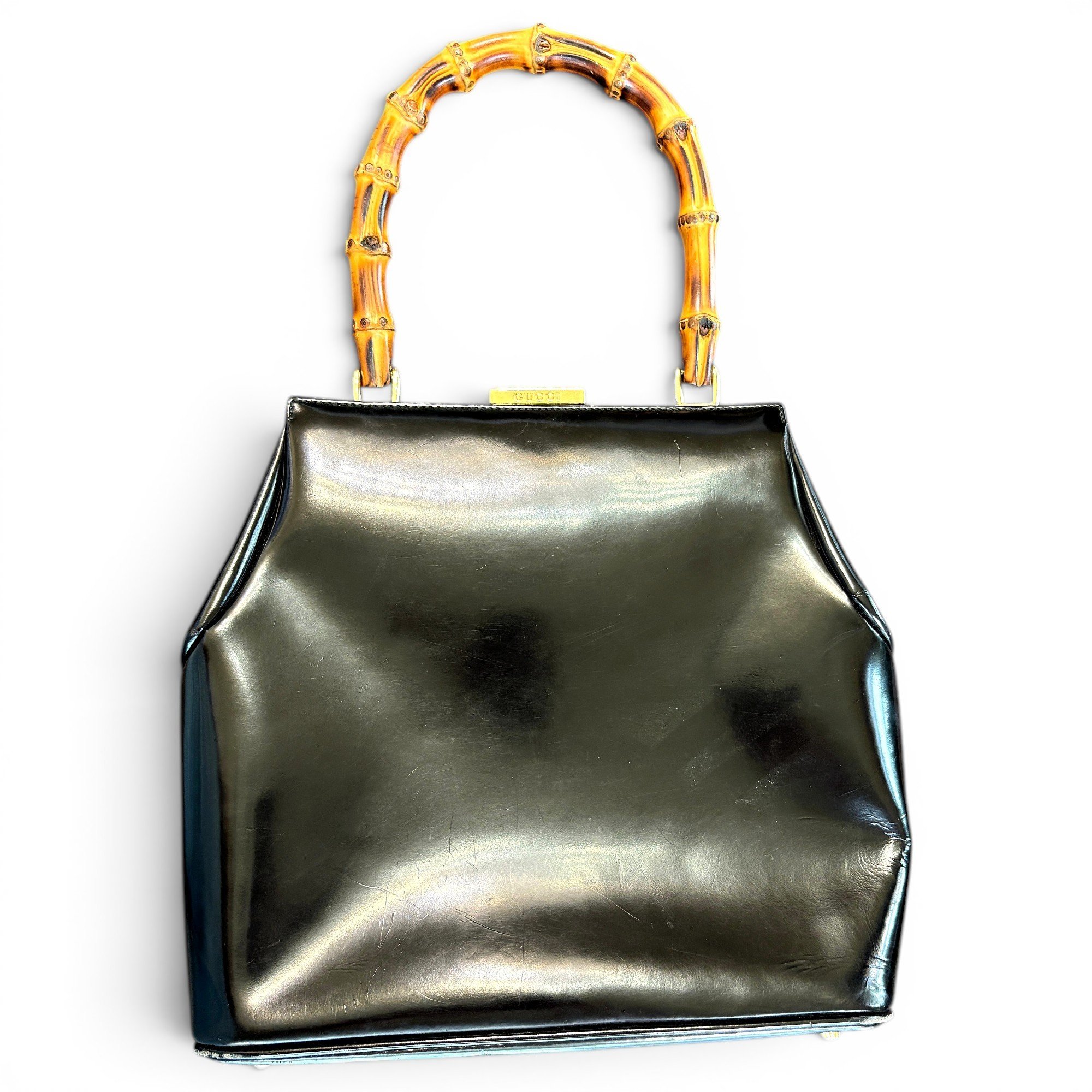 Bamboo Top Handle leather handbag