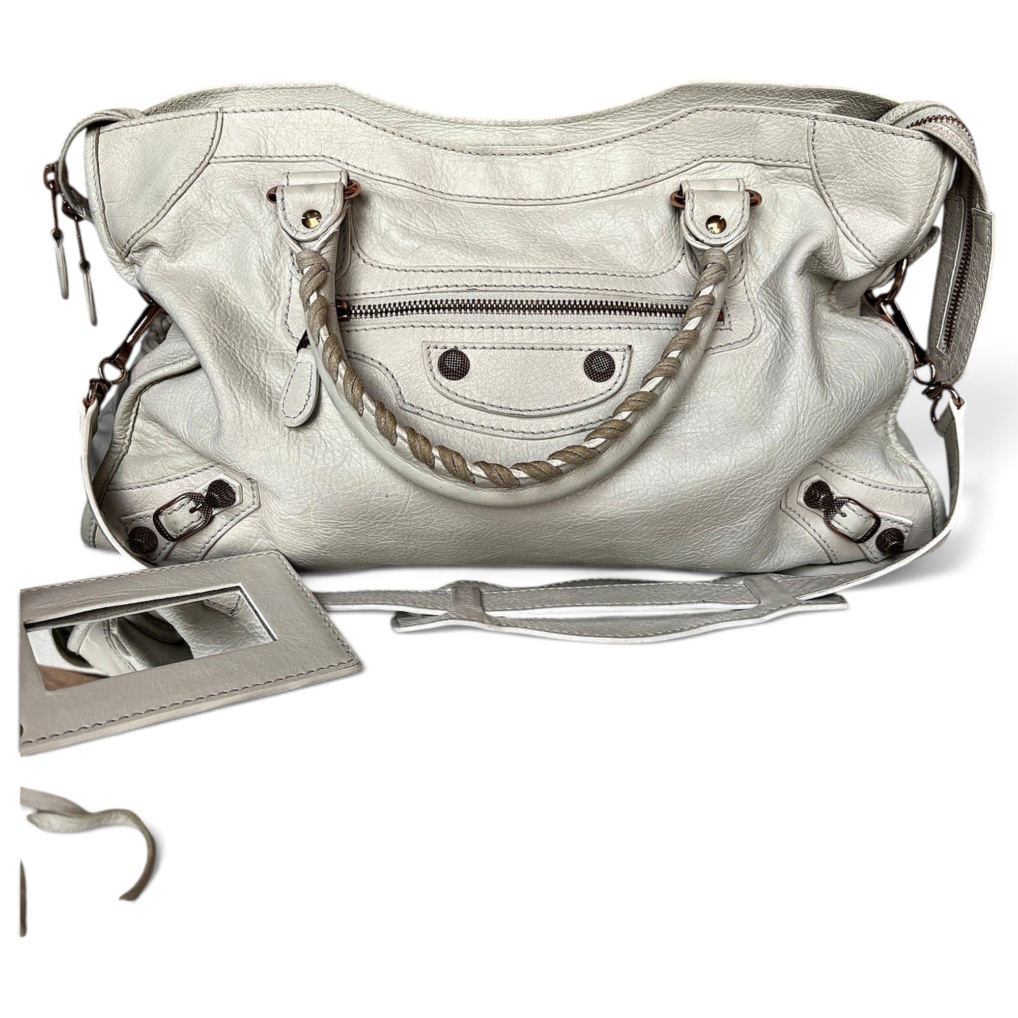 City leather handbag