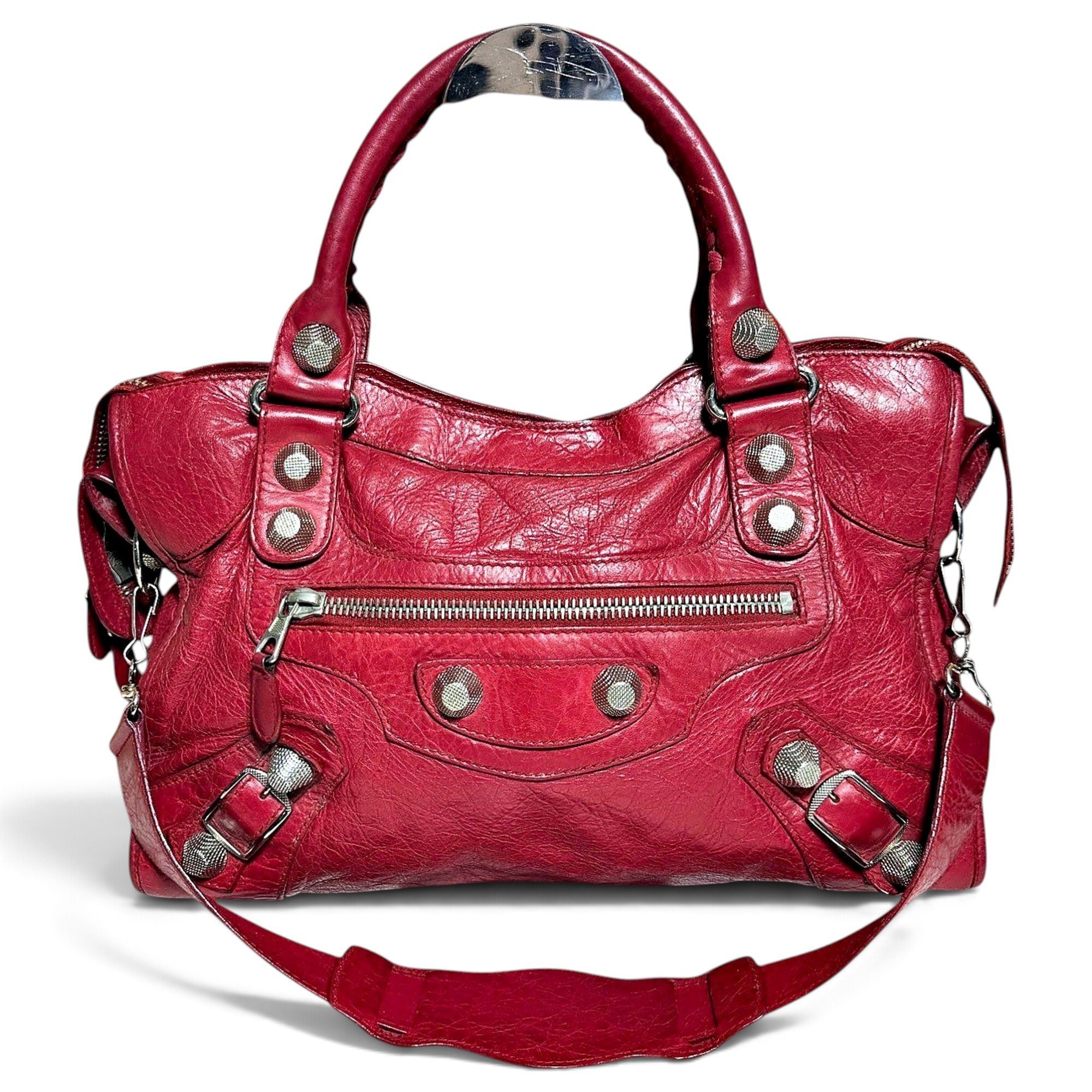 City leather handbag