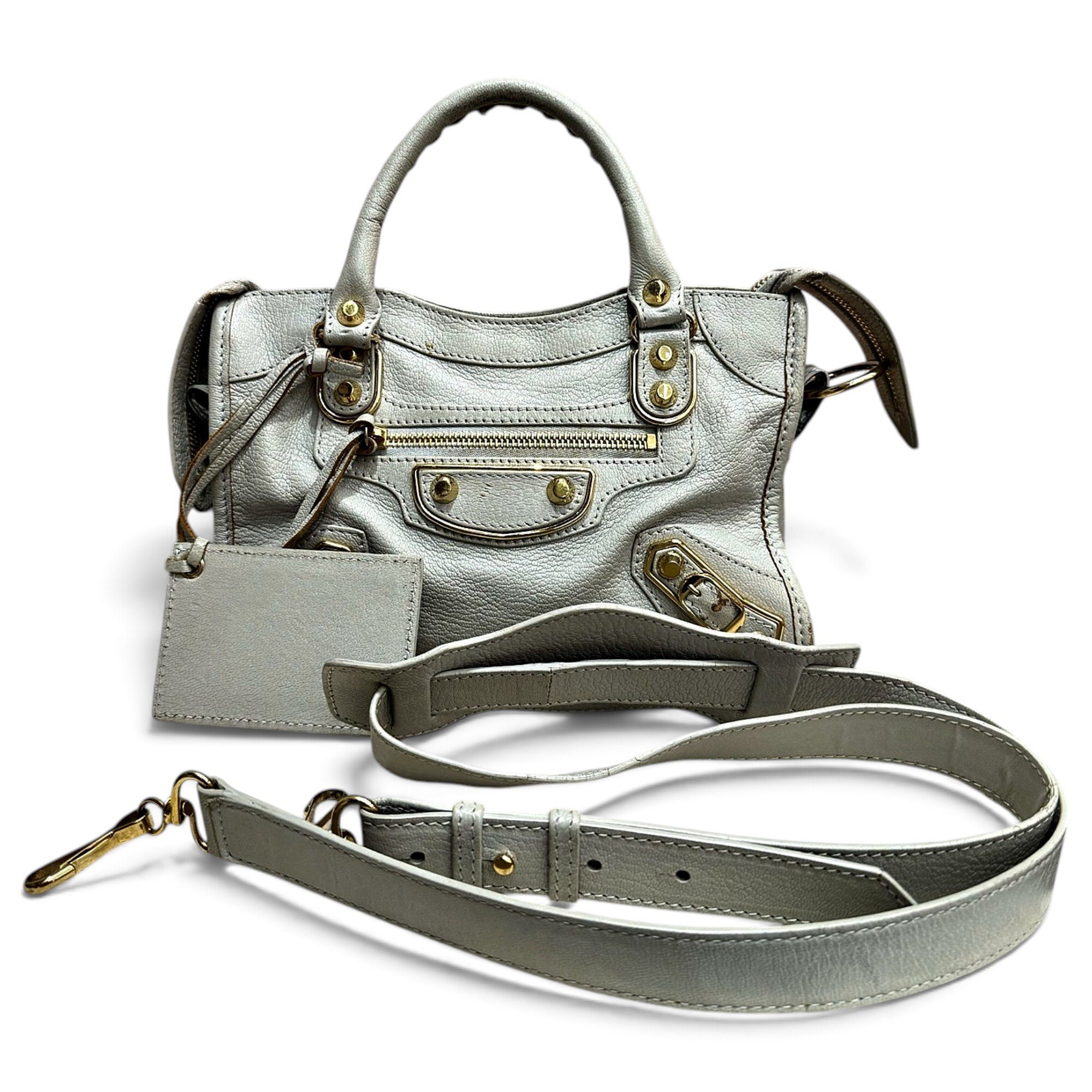 City leather handbag