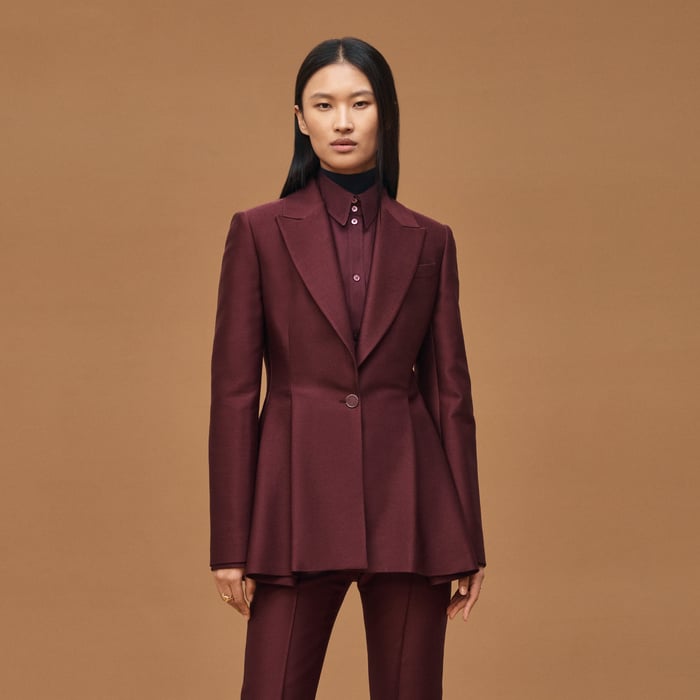 Rouge Bordeaux Wraparound Suit Jacket