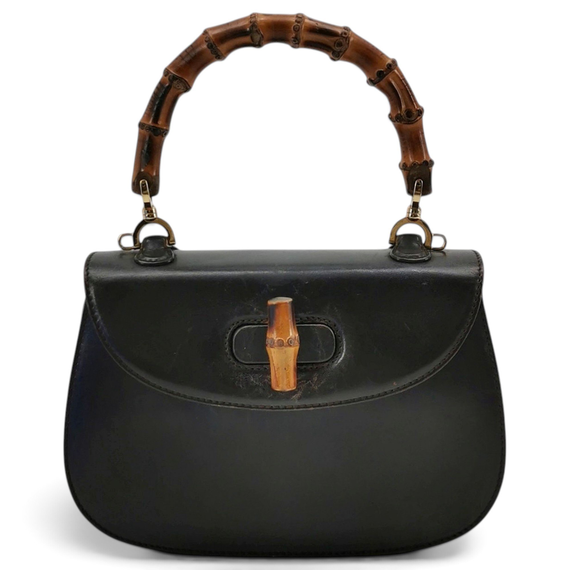 Convertible Bamboo Top Handle leather handbag