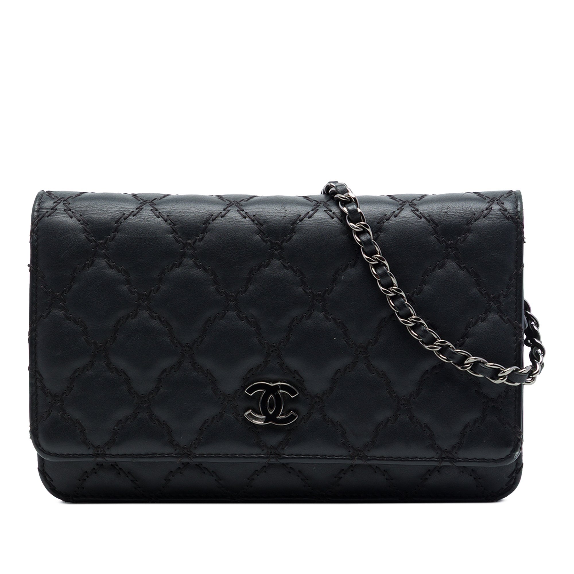 Wallet On Chain leather handbag