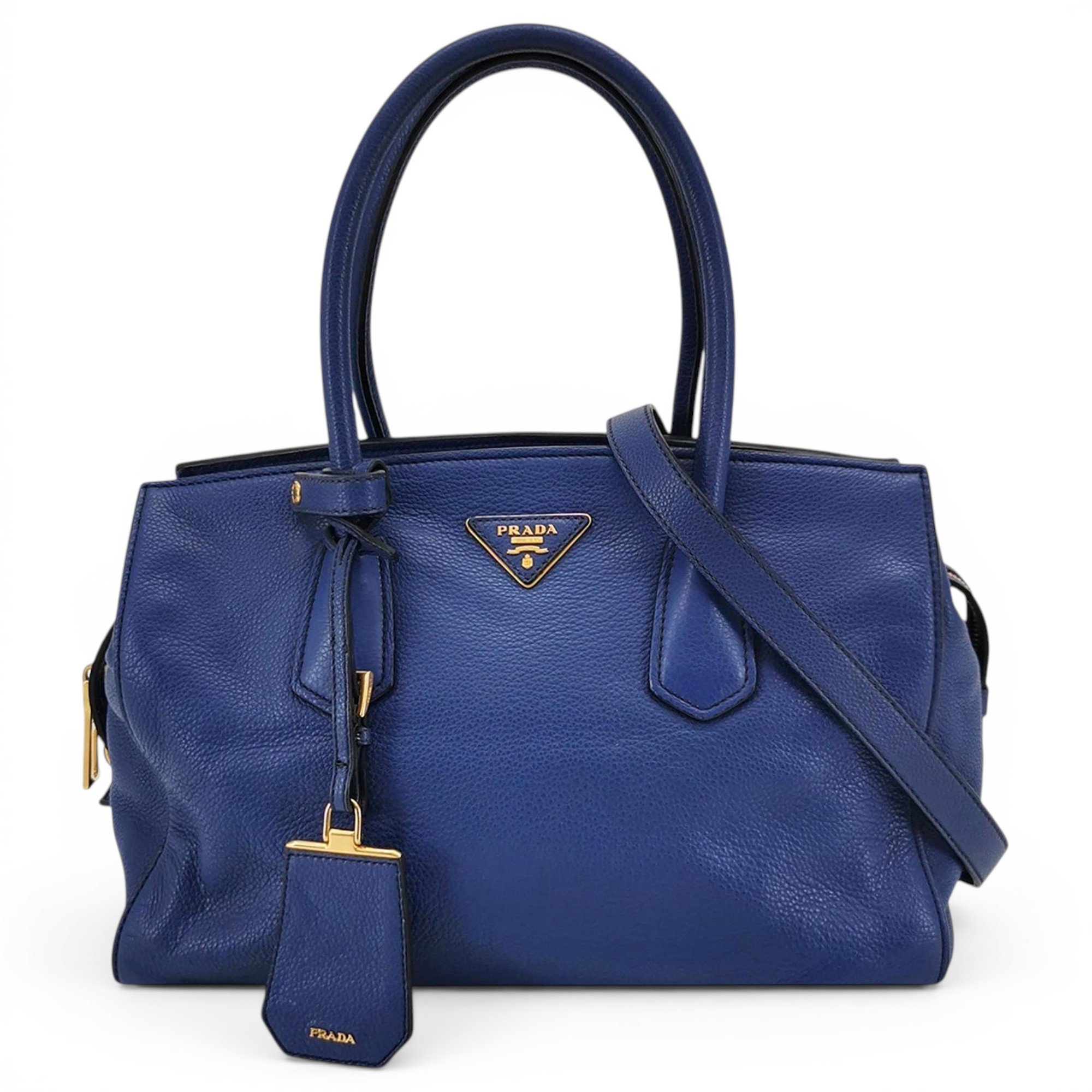 Double leather handbag