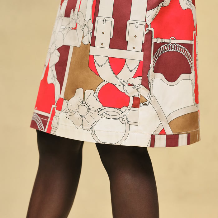 Beige Amande "Grand Manege" Straight Skirt