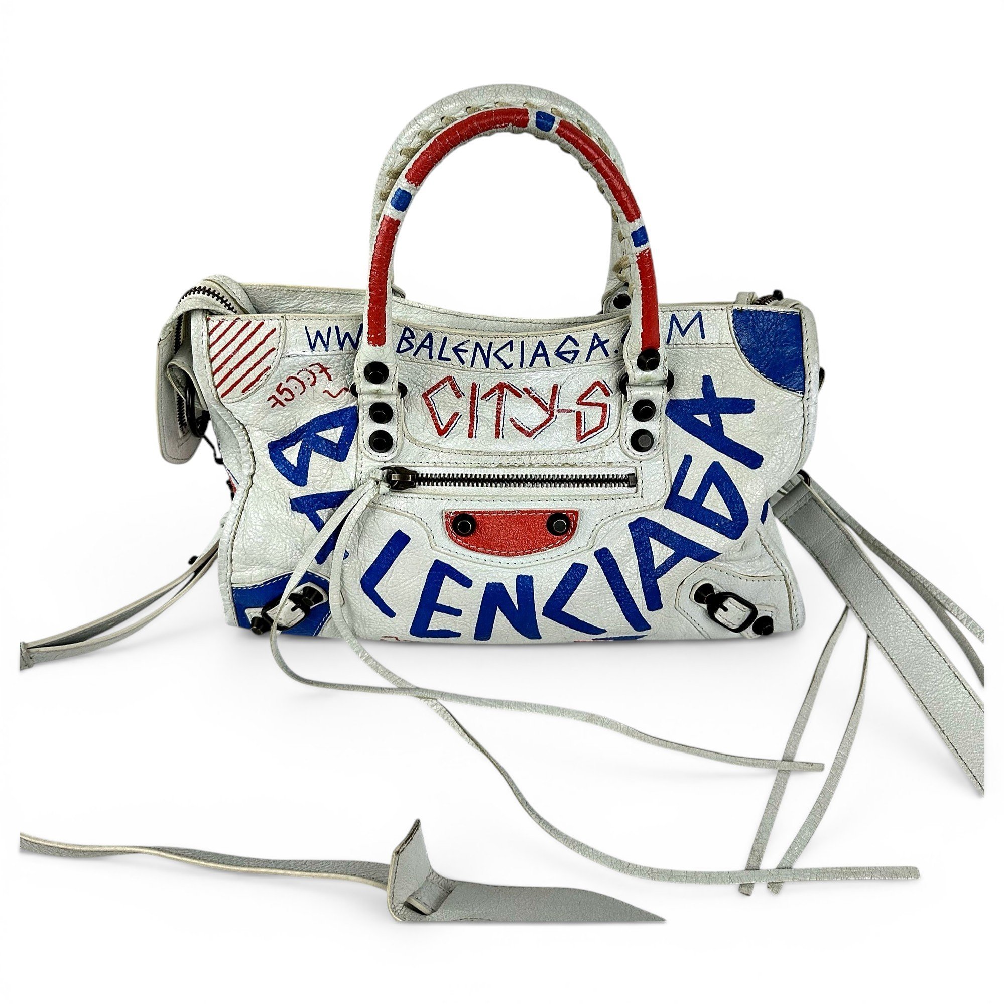 City leather handbag
