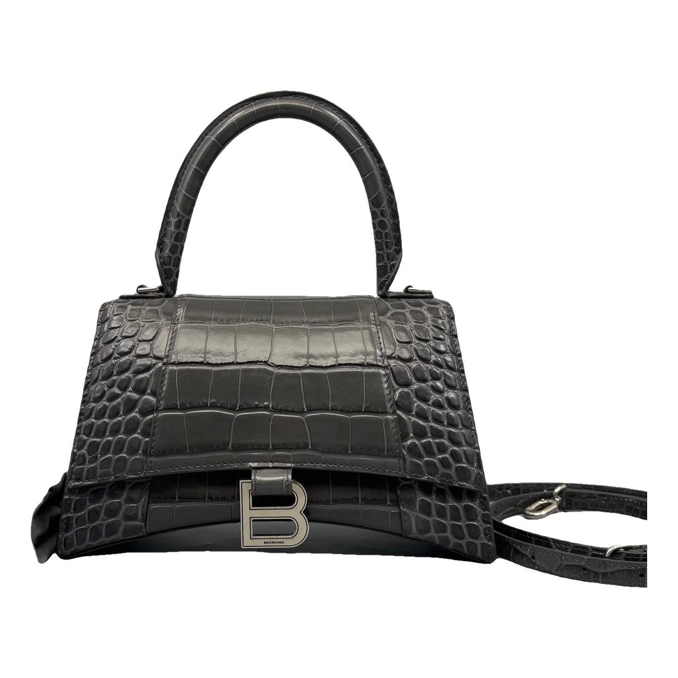 Hourglass leather handbag