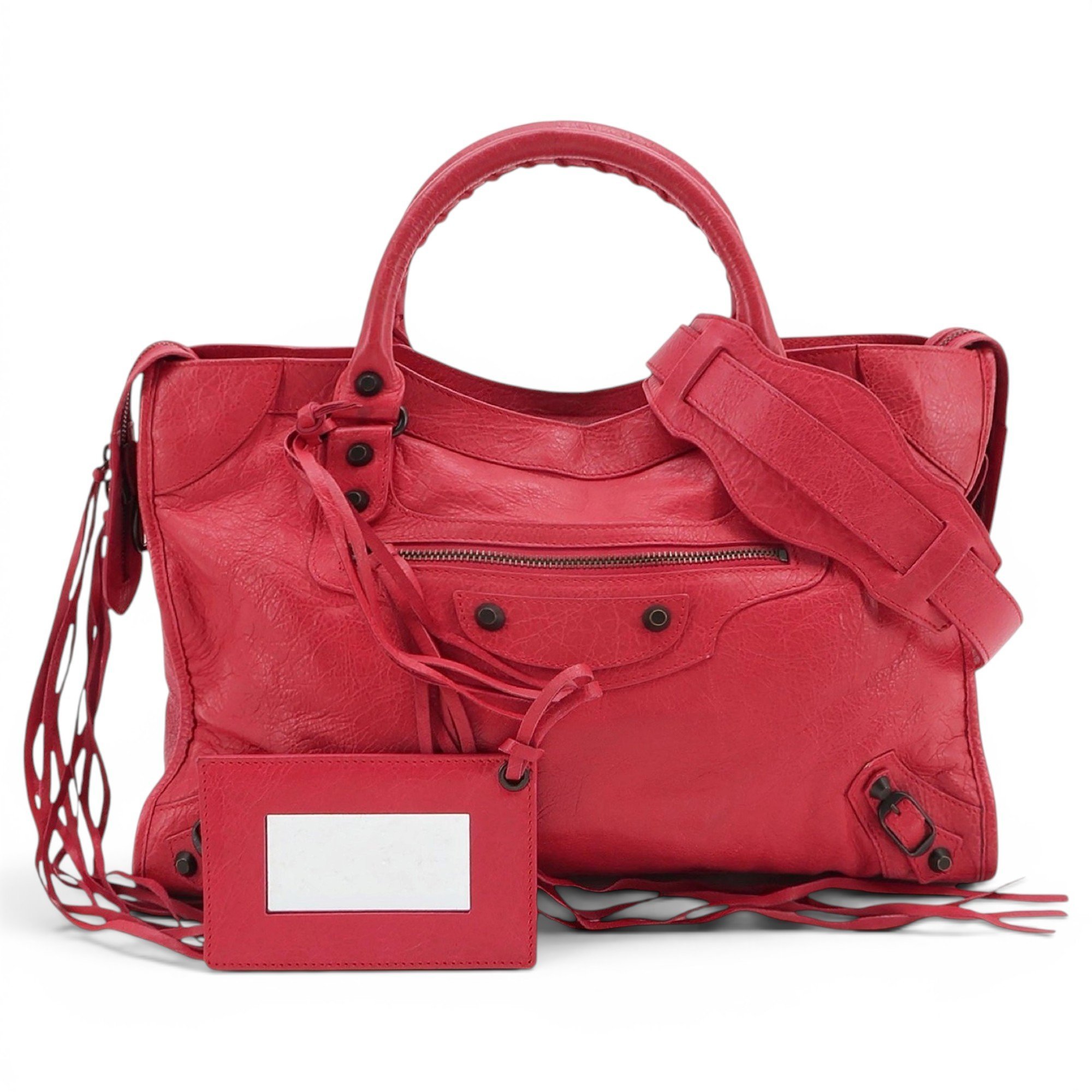 City leather handbag