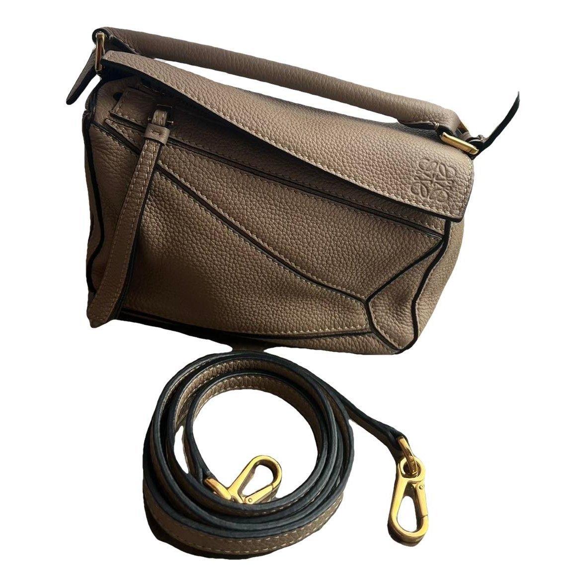 Puzzle leather handbag