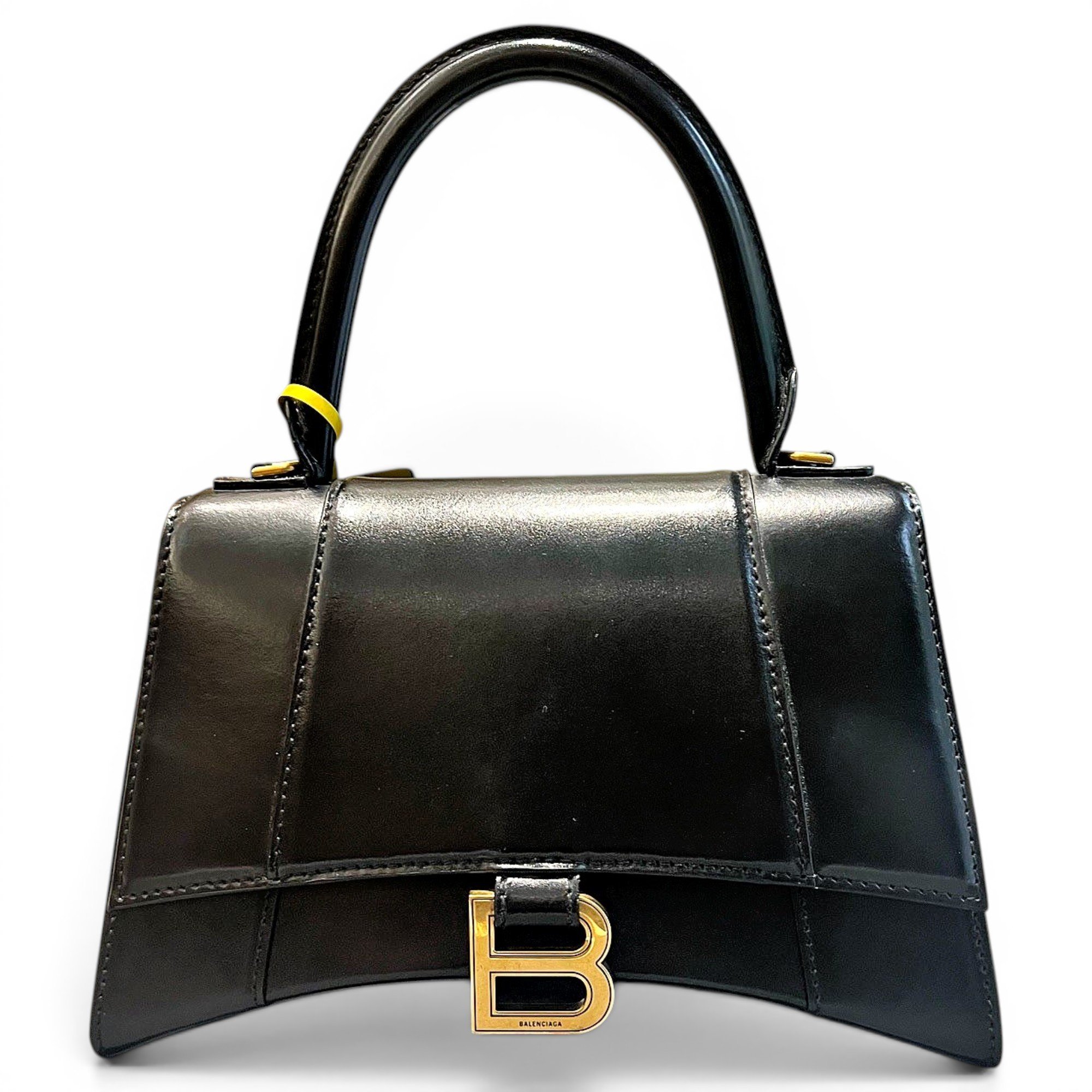 Hourglass leather handbag