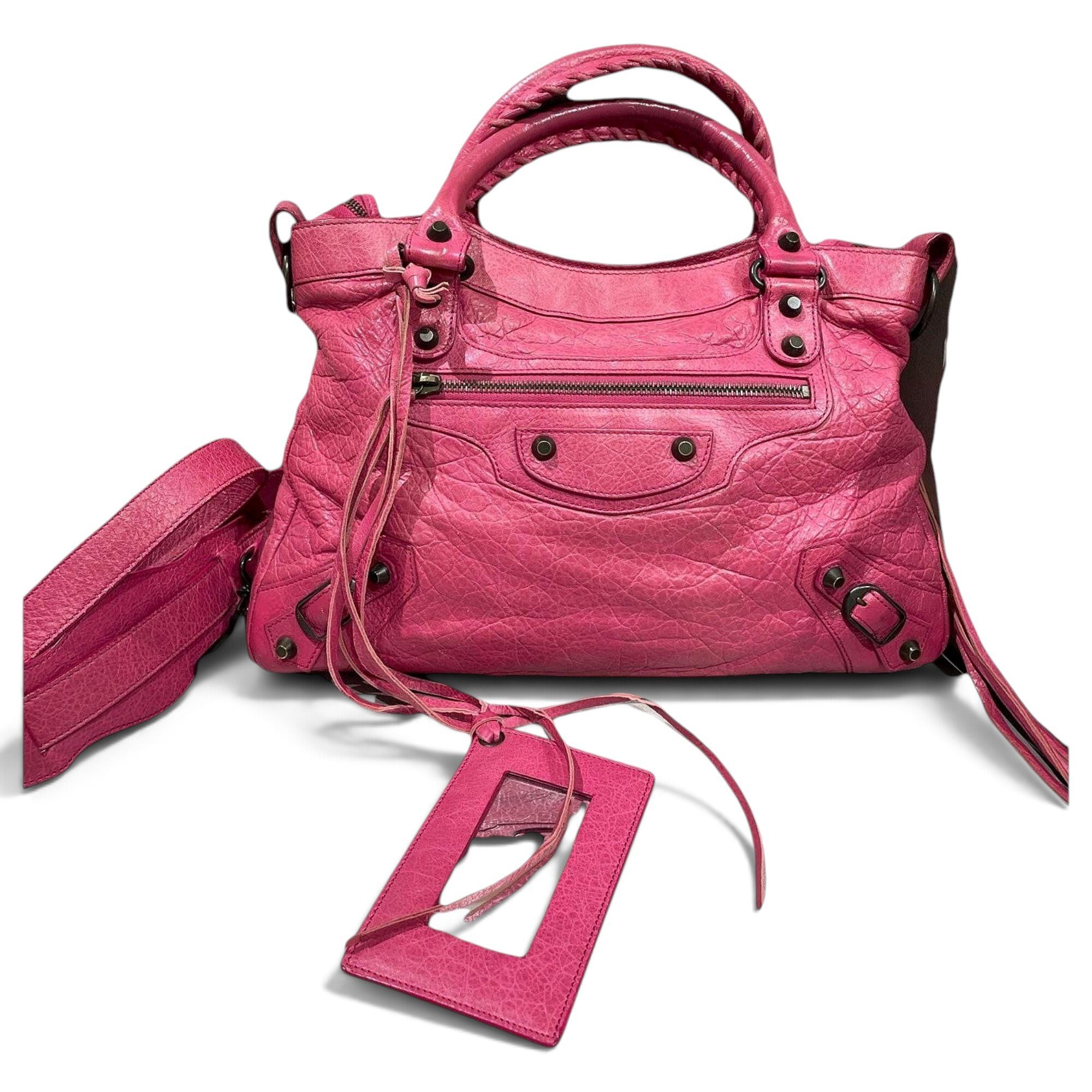 City leather handbag
