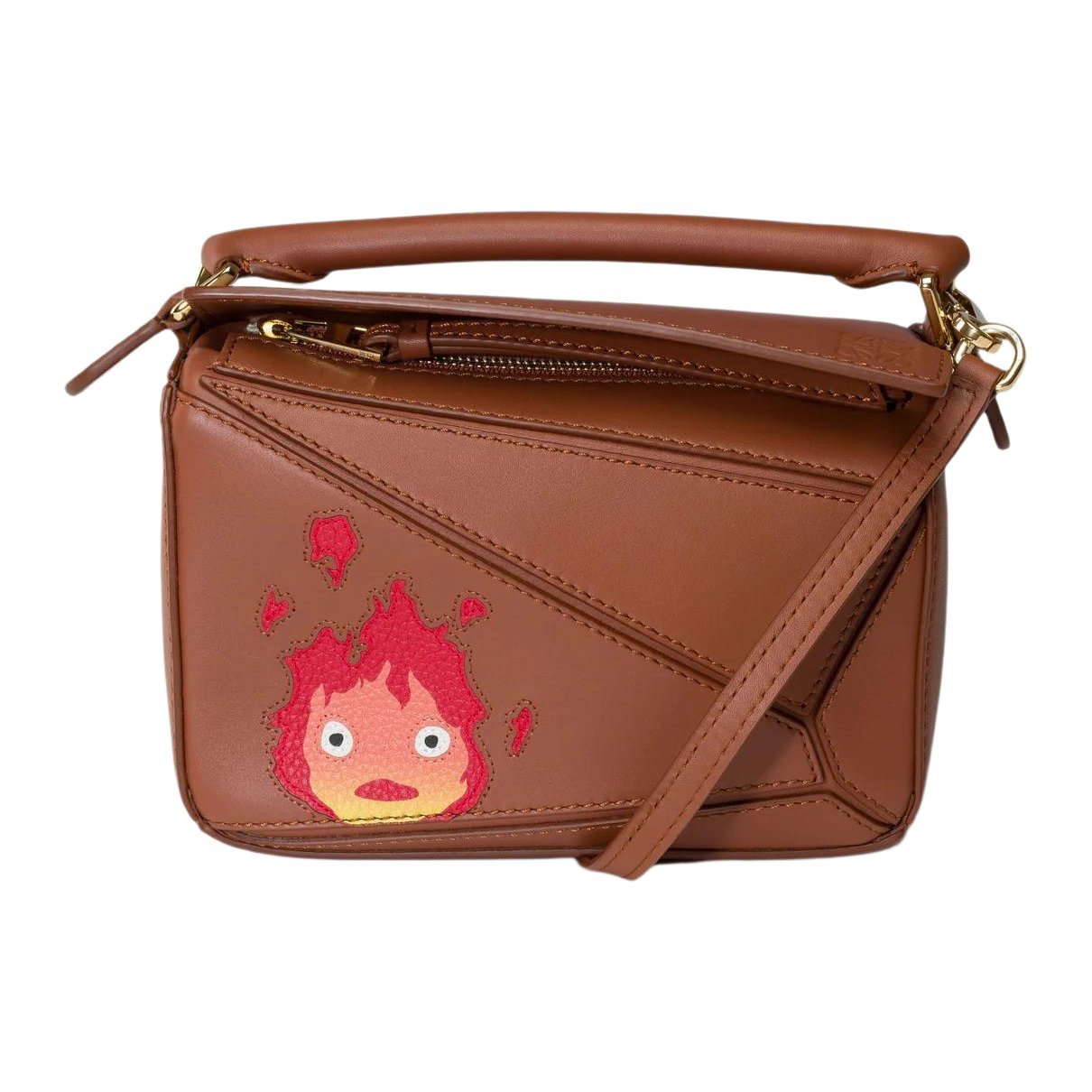 Puzzle leather handbag