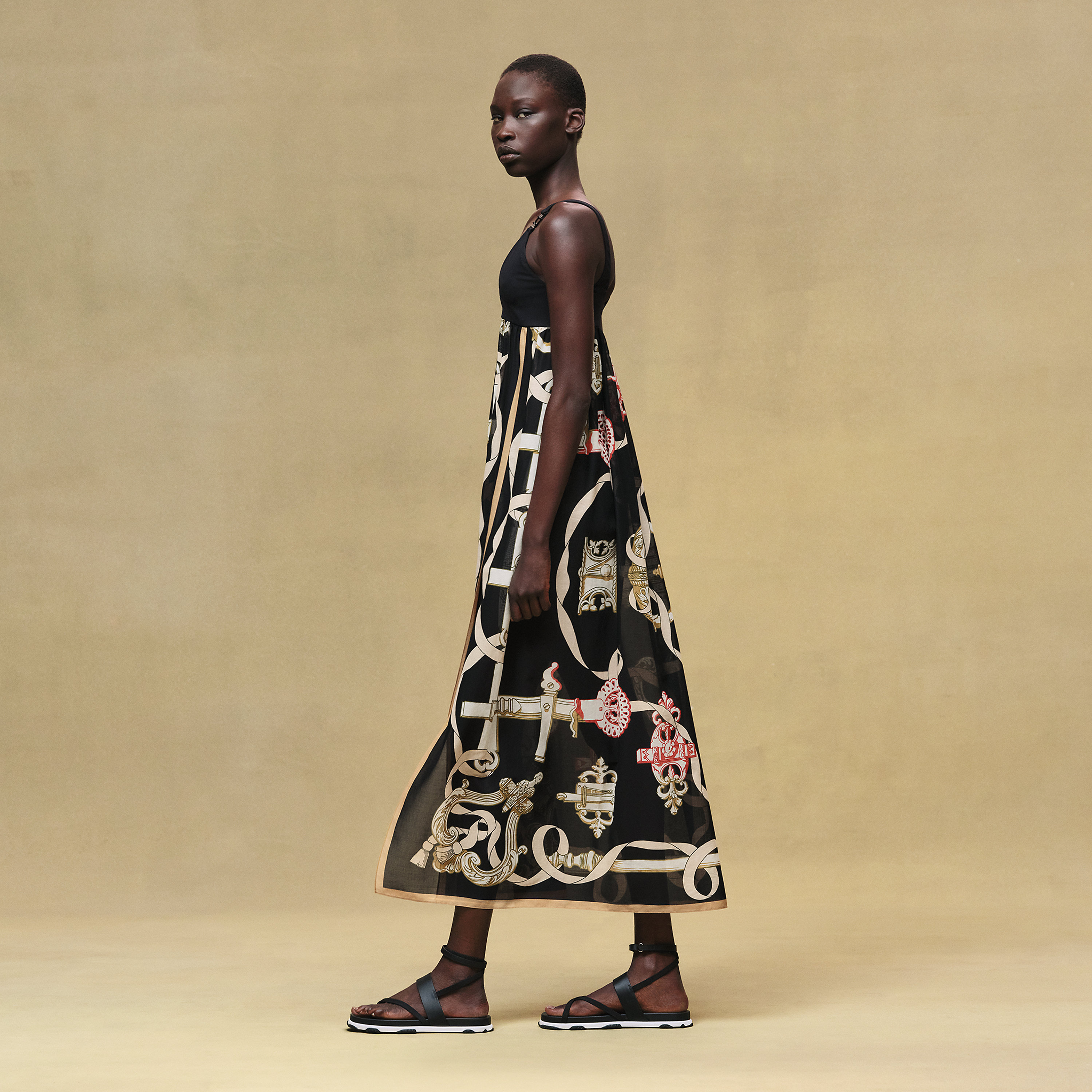 Robe de plage mix matière imprimé « Ferronnerie Remix »