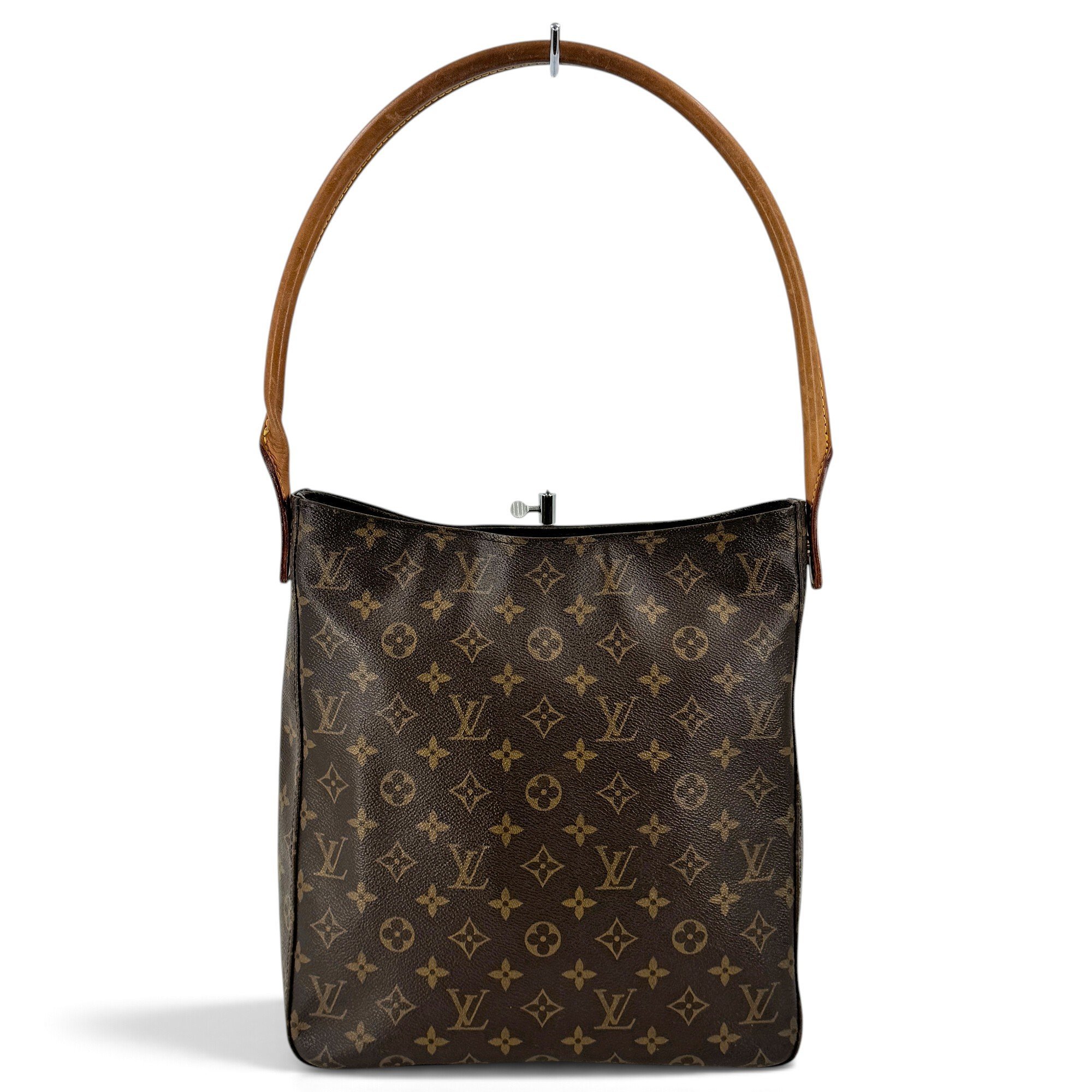 Looping leather handbag
