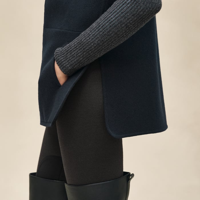 Bleu Noir Cashmere Straight Vest
