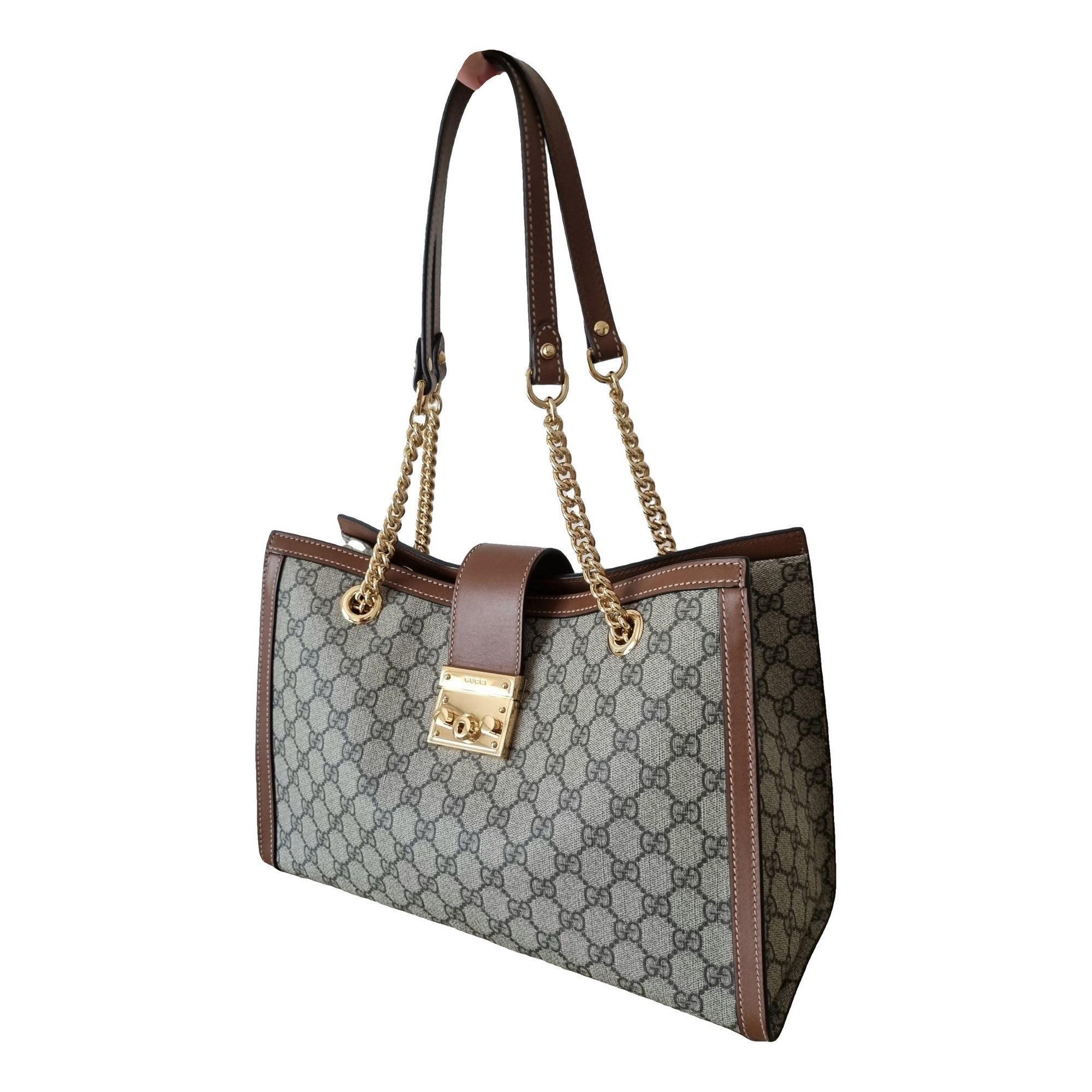Padlock leather handbag