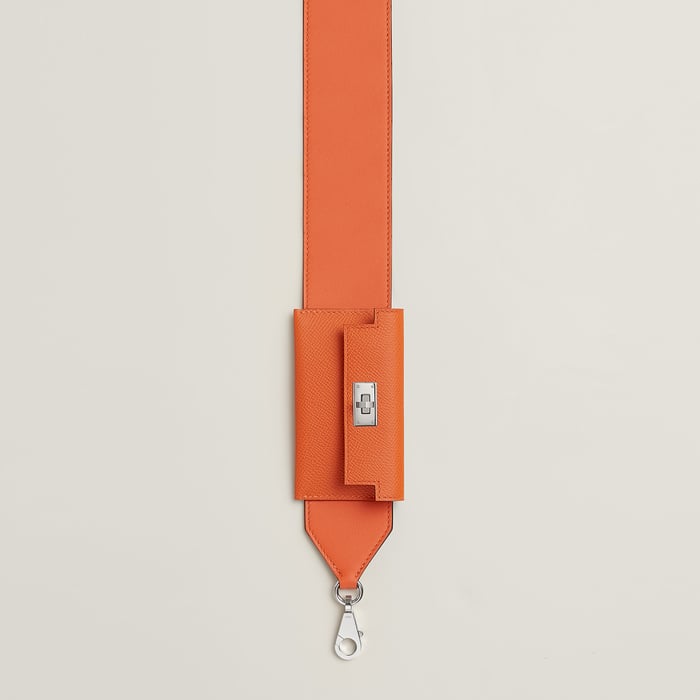 Orange Kelly Pocket Bag Strap 50 MM