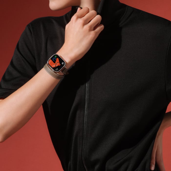Étoupe Bracelet Apple Watch Hermès Double Tour 42 MM Attelage