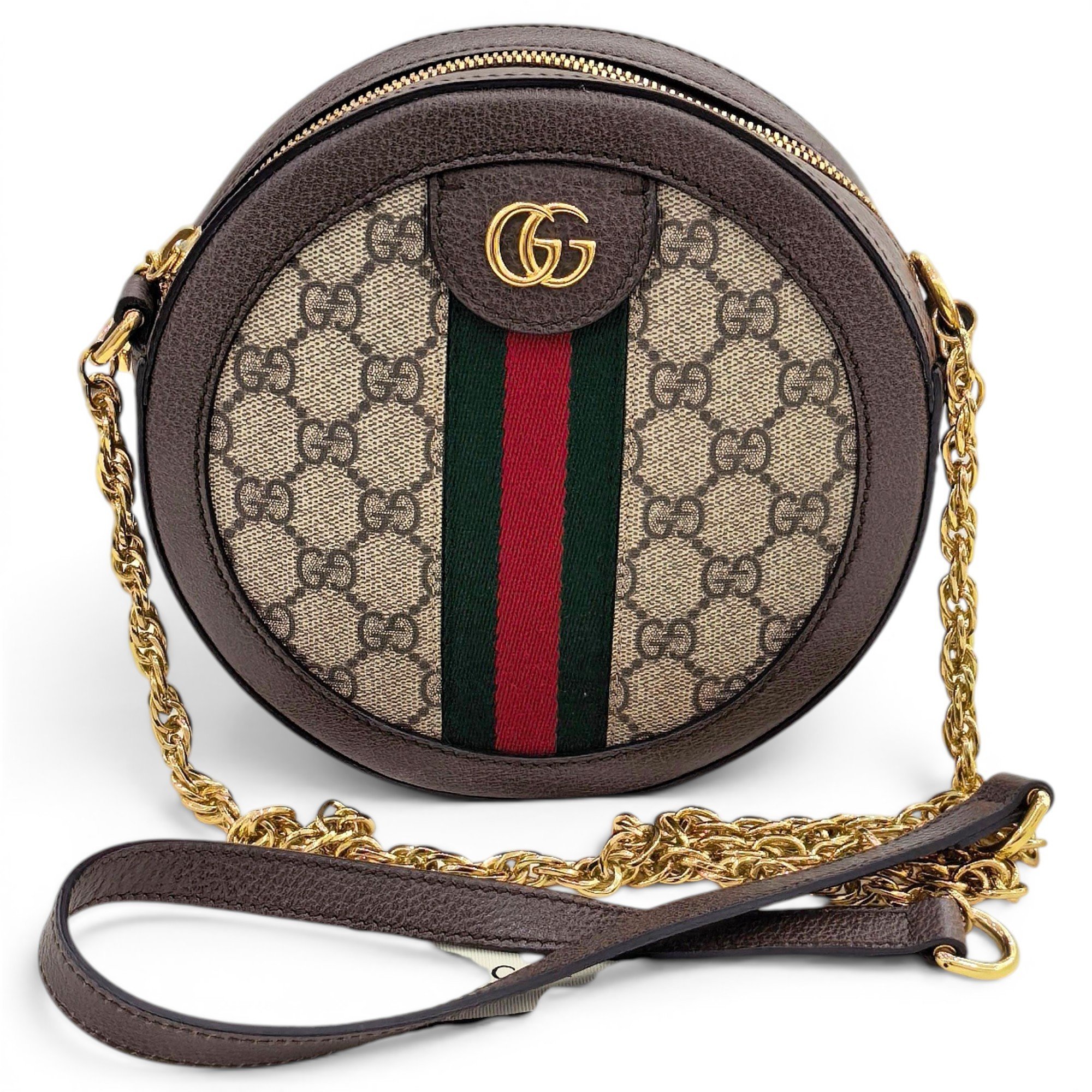 Ophidia Round leather handbag