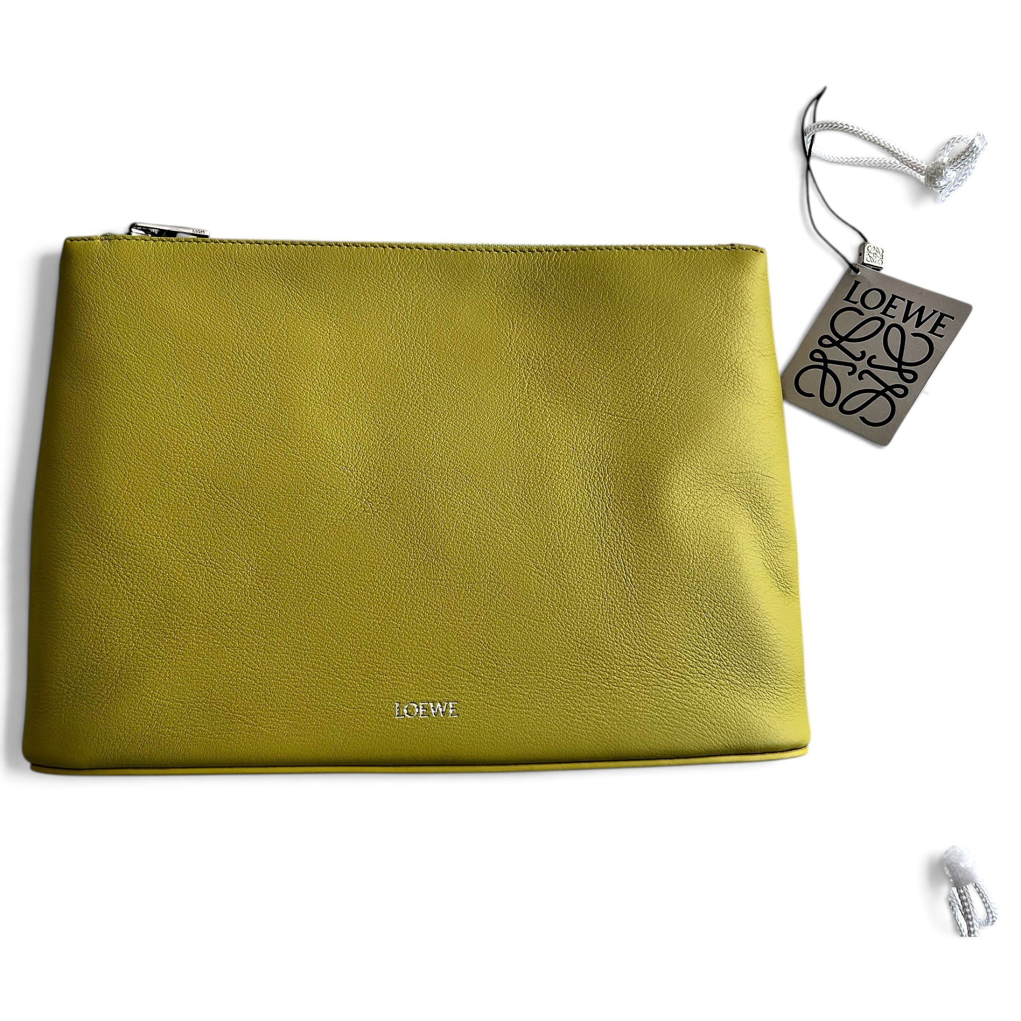 T Pouch leather clutch bag
