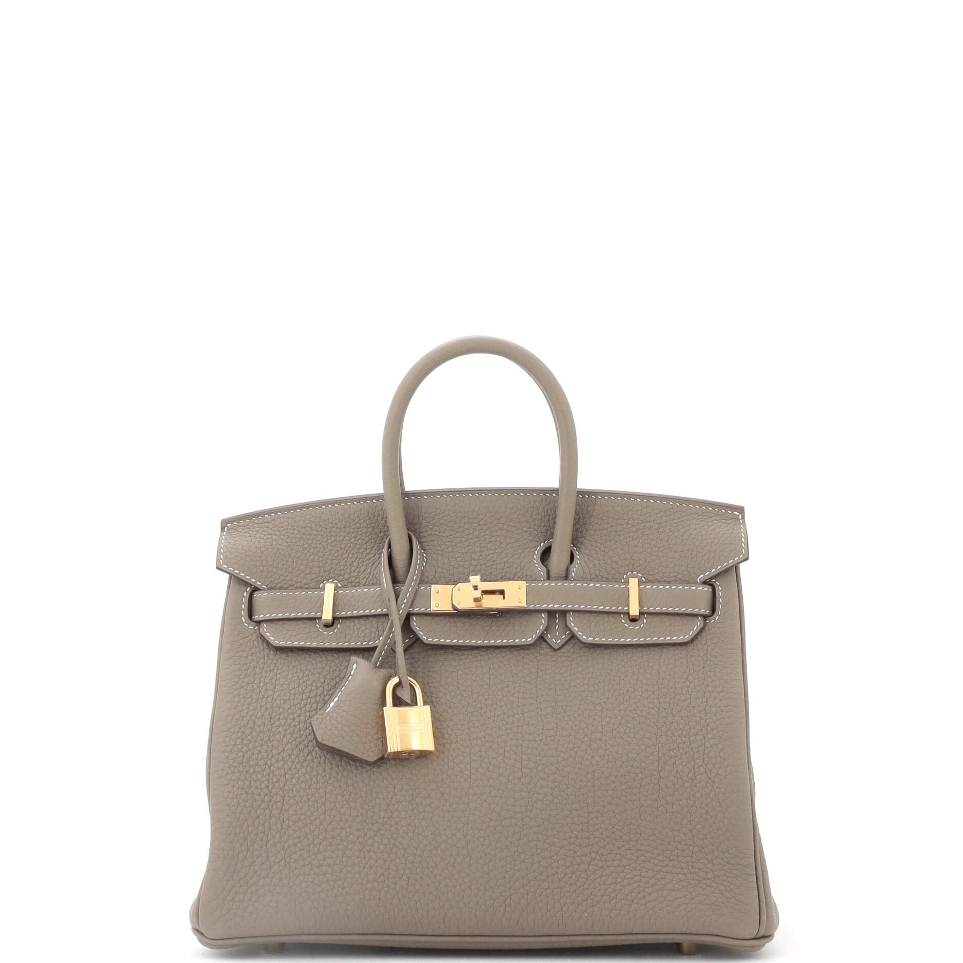 Hermes Birkin Handbag Grey Togo with Gold Hardware 25