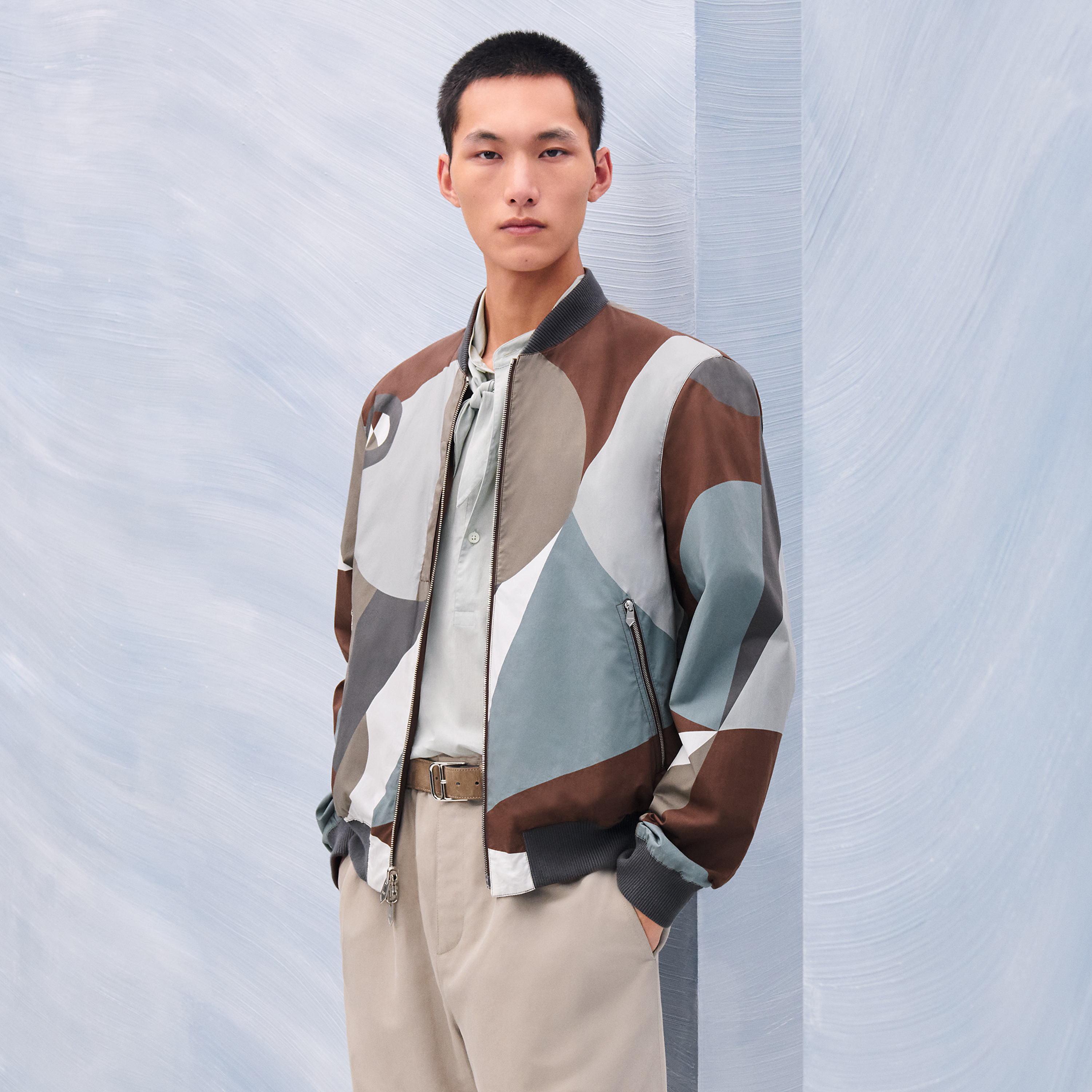 "Le Theoreme d'Equithagore" reversible rib-trim jacket