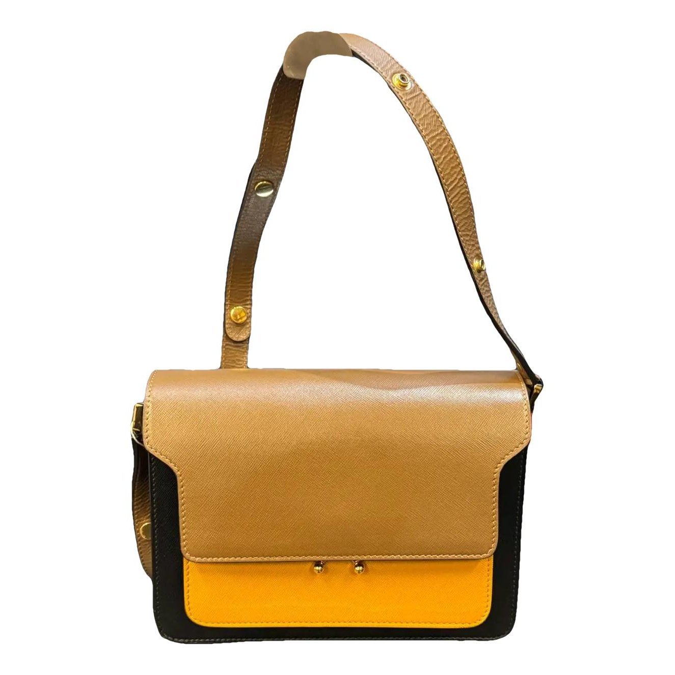 Trunk leather handbag