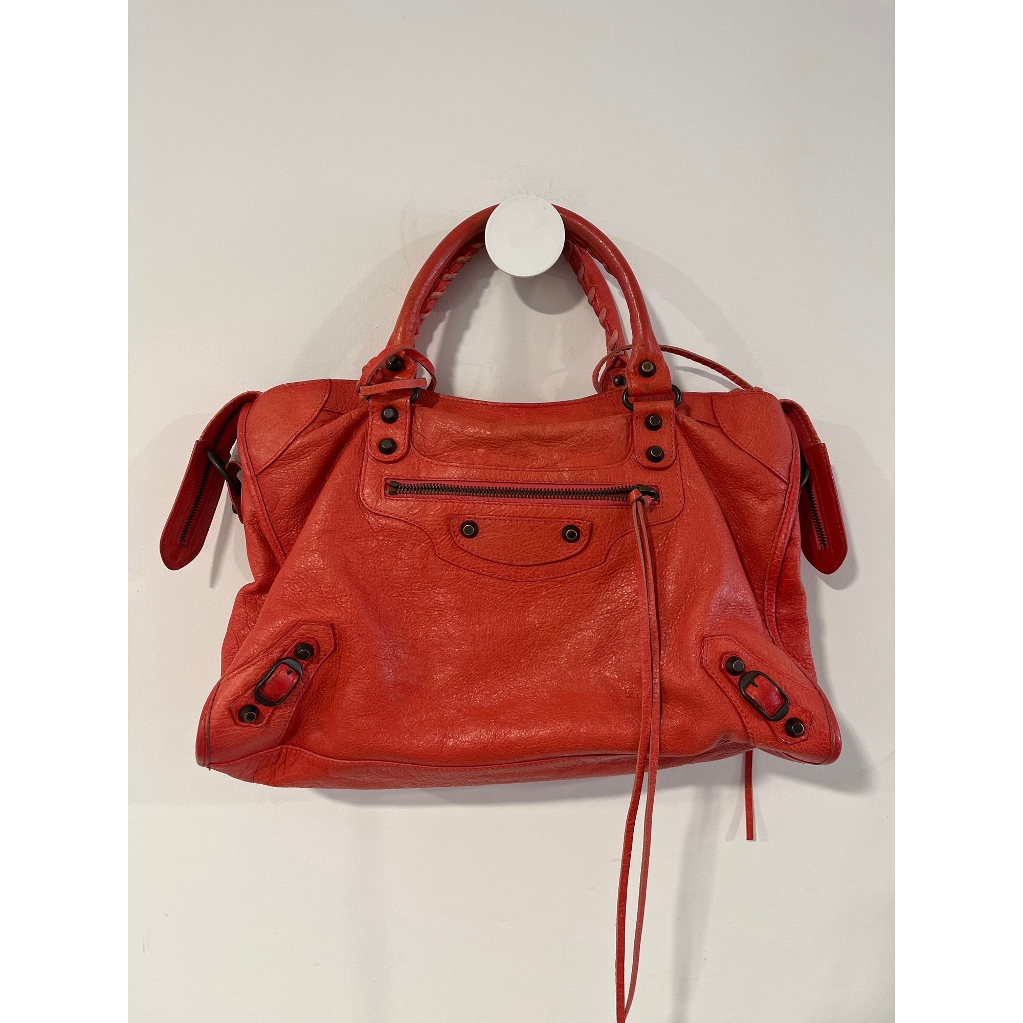 City leather handbag