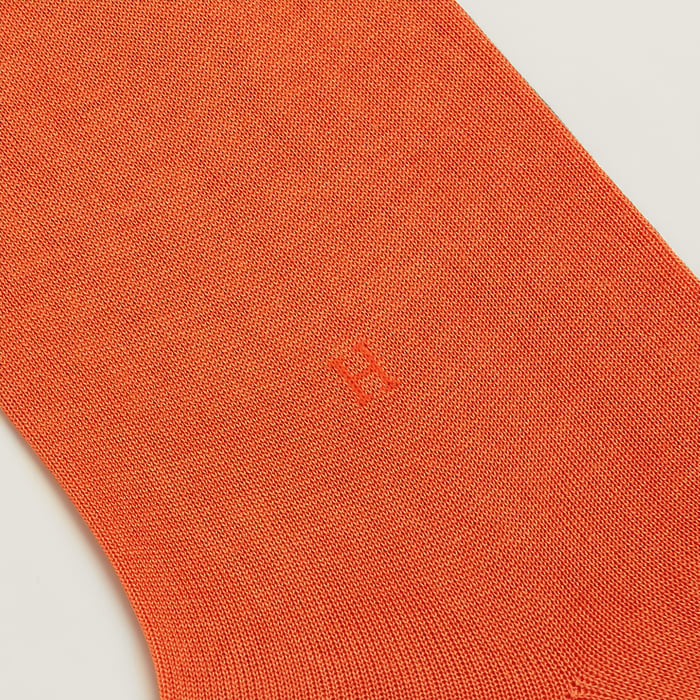 Orange Hermès "H" Embroidery Socks