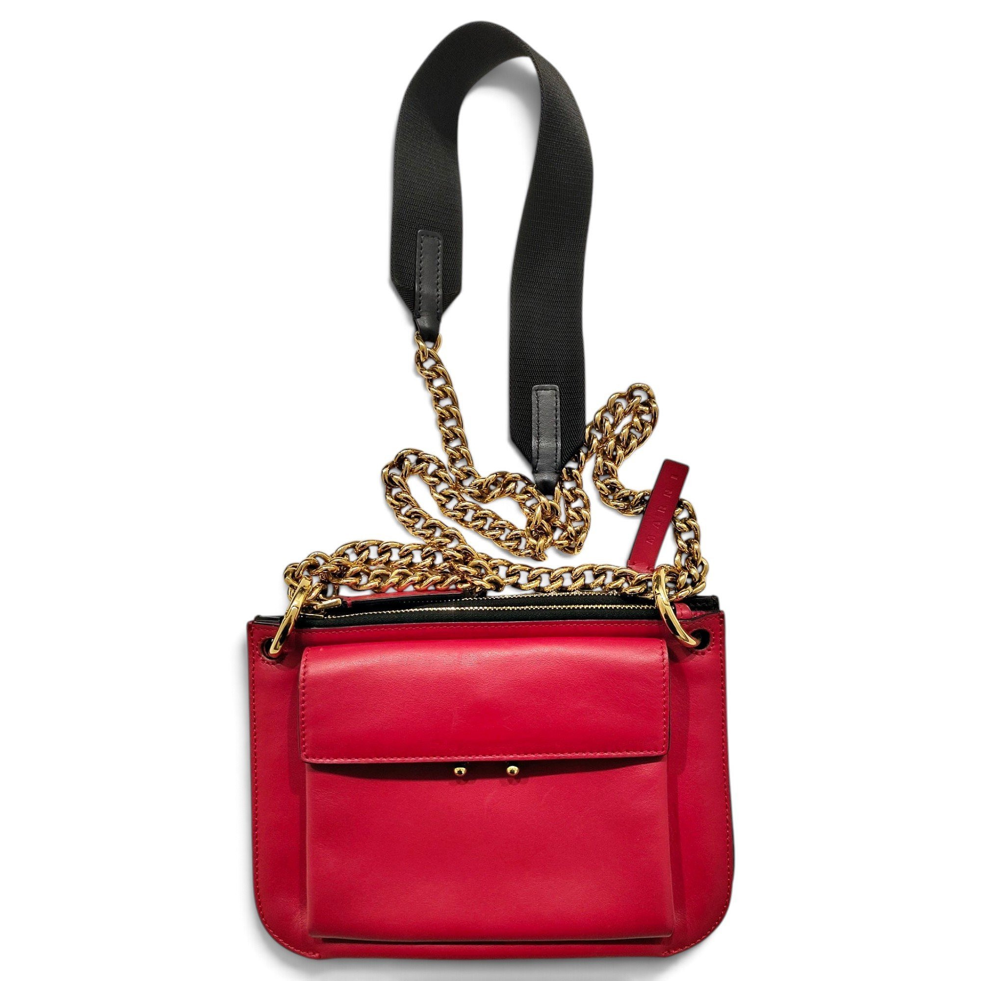 Trunk leather crossbody bag