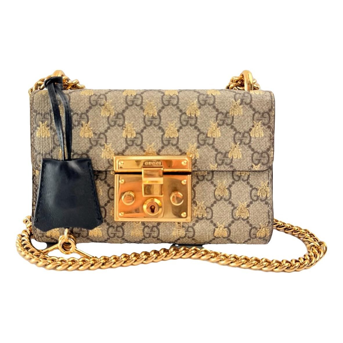Padlock leather handbag