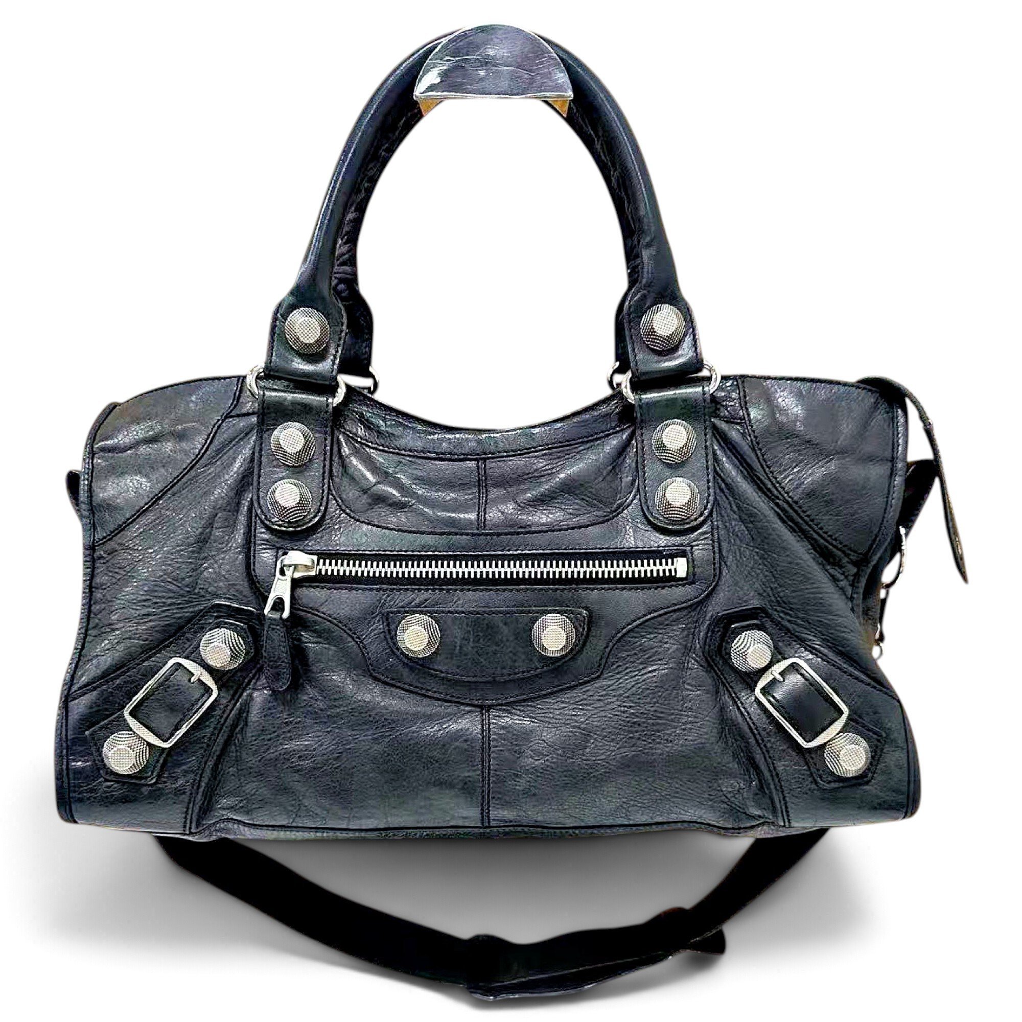 City leather handbag