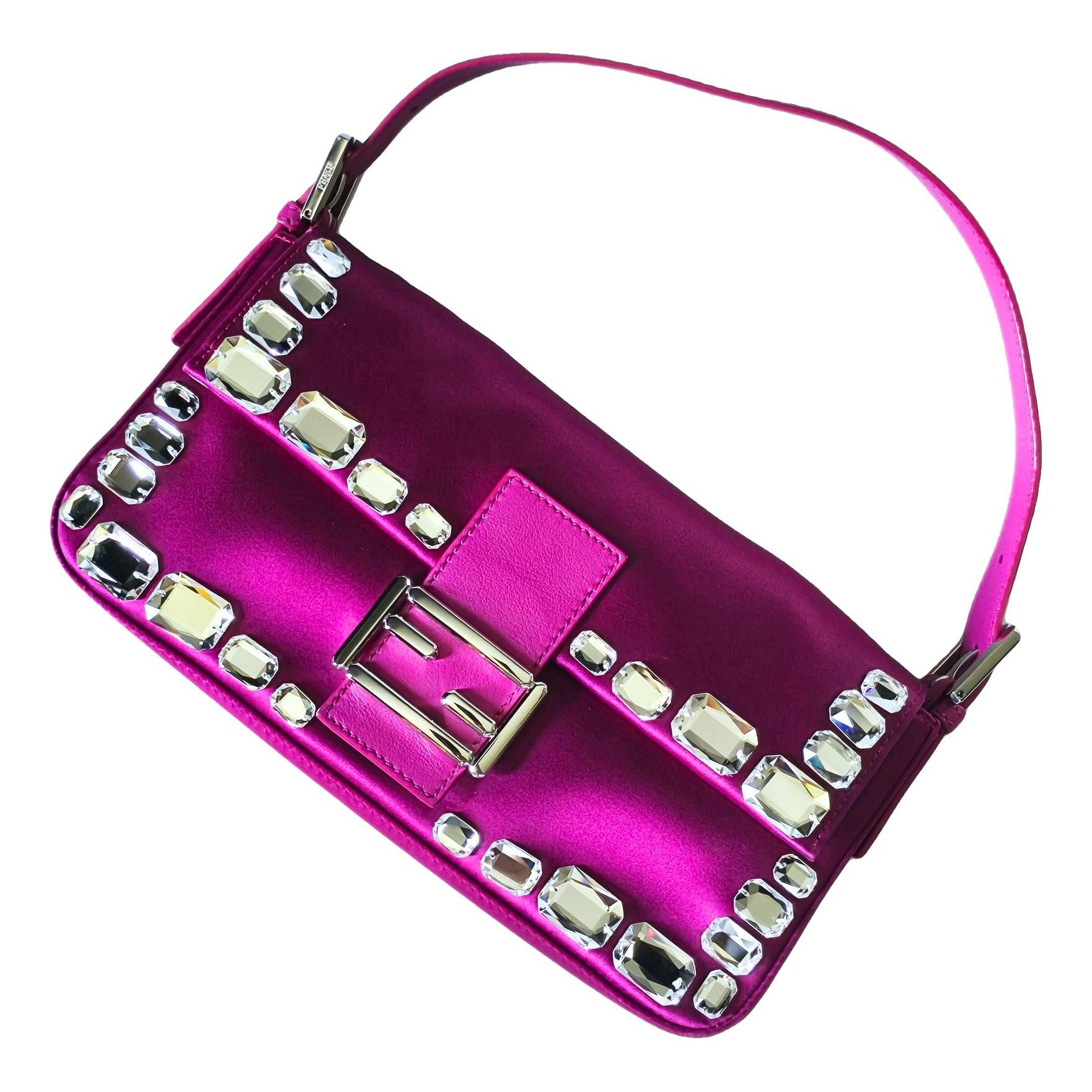 Baguette silk handbag