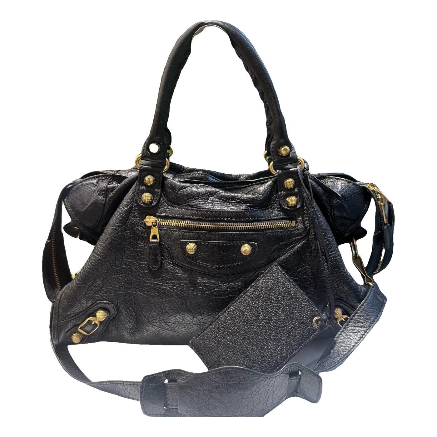 City leather handbag