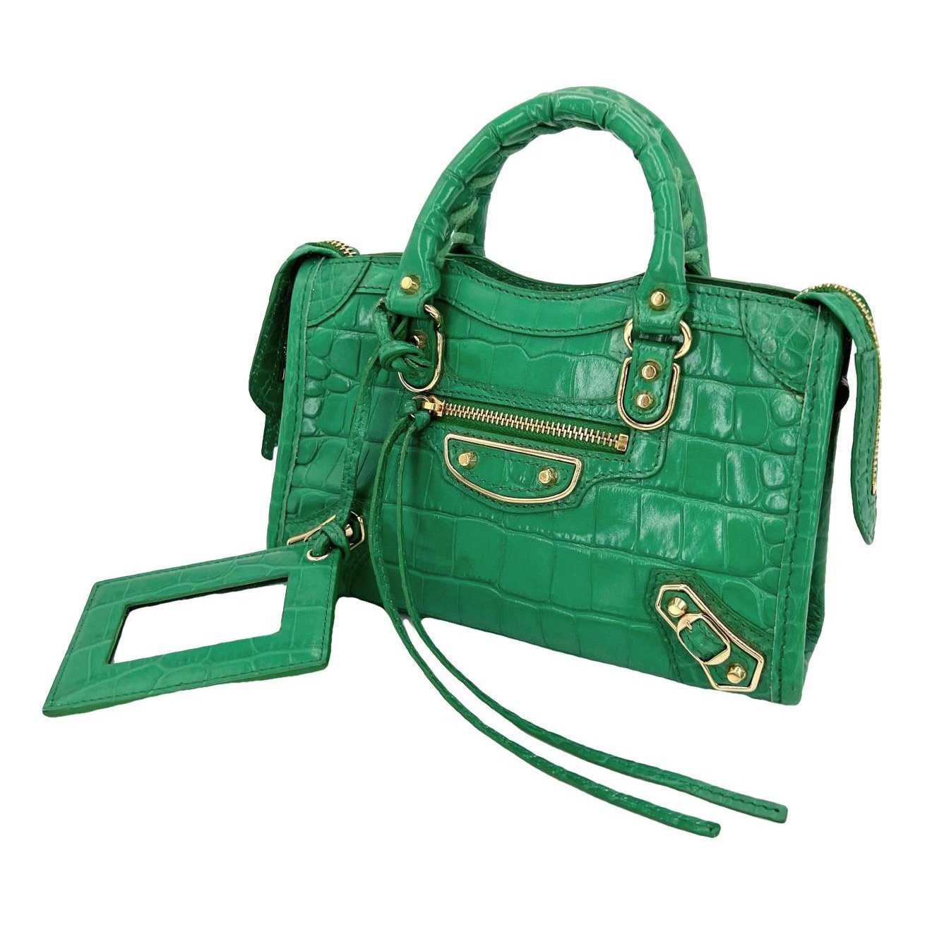 City leather handbag
