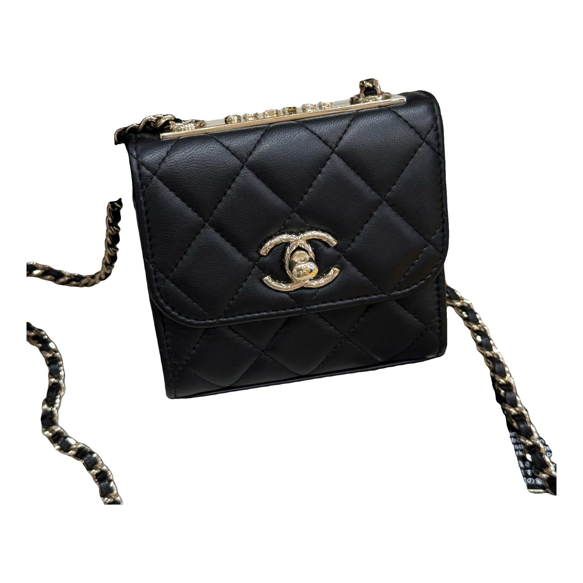 Trendy CC leather crossbody bag