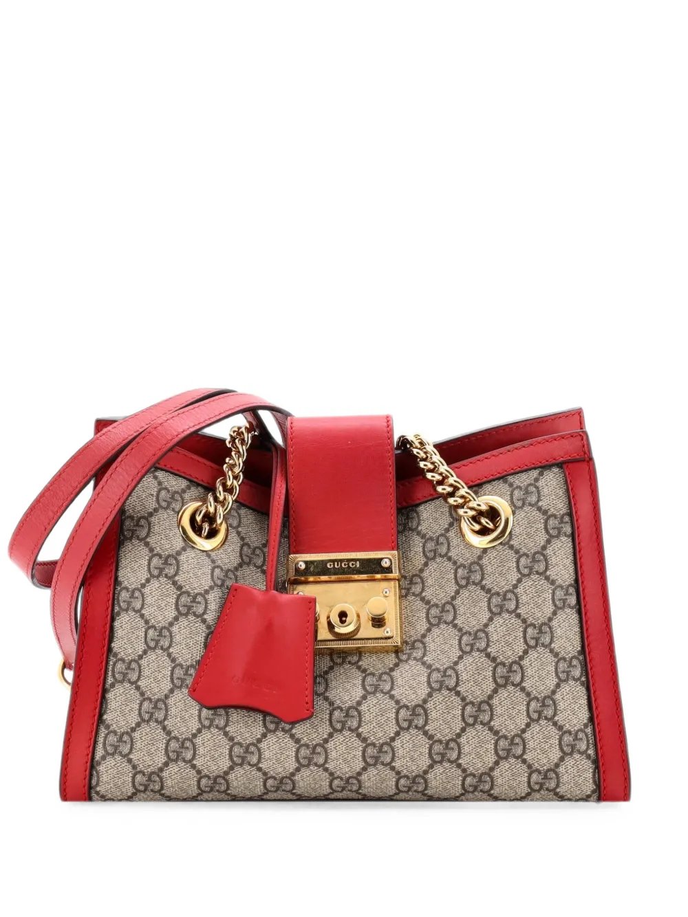 Padlock Chain Tote GG Coated Canvas with Leather Small shoulder bag