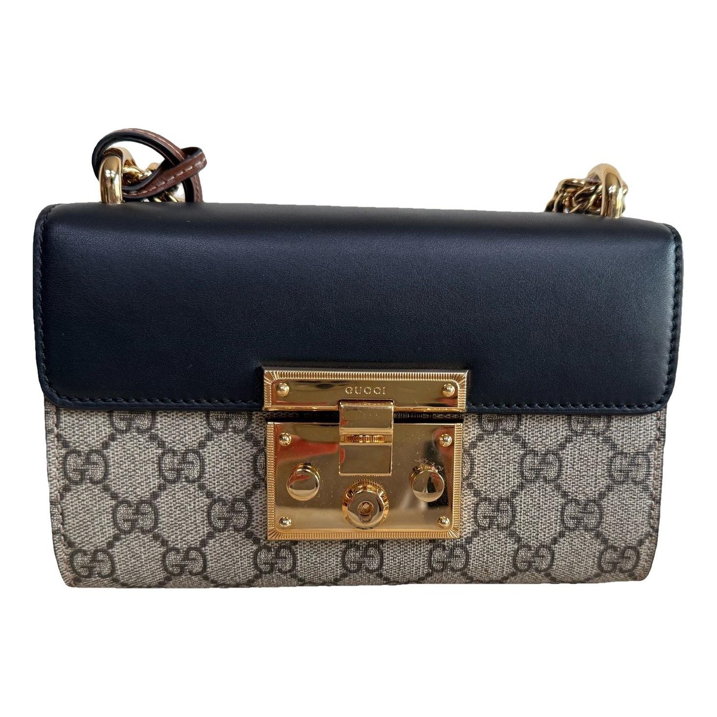 Padlock leather handbag